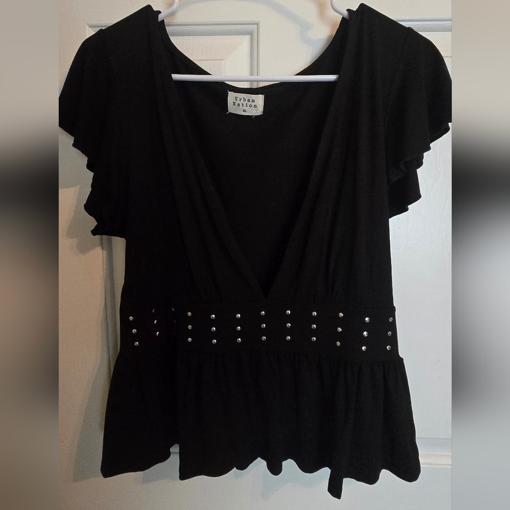 Urban Nation Black Top with Studded Detail